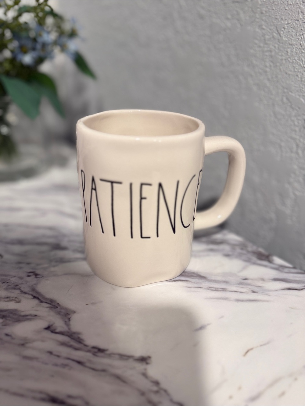Rae Dunn Patience Mug Cream Ceramic Farmhouse Coffee Cup Large Long Letters - Picture 2 of 9